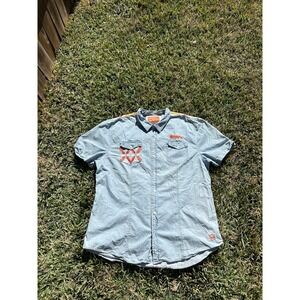 Rolling Paper Co Aztec Inspired Collard Button Down Short Sleeve Shirt Mens 4XL